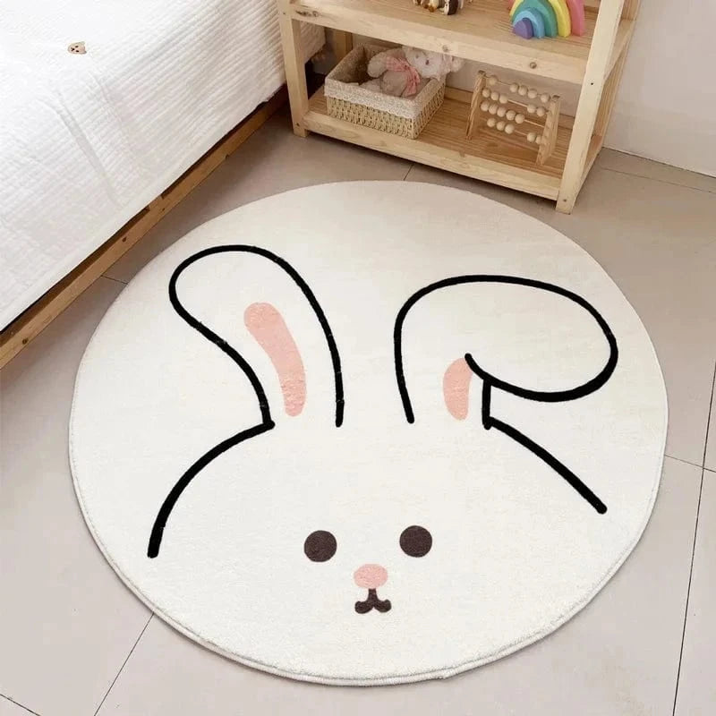 Ma boutique Blanc / 40 Tapis chambre bébé rond petit Lapin