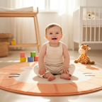 Tapis chambre bébé souris rond petite souris pour un espace douillet