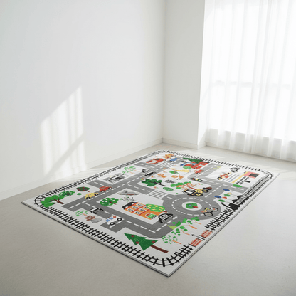 Tapis chambre d'enfant route de dessin animé