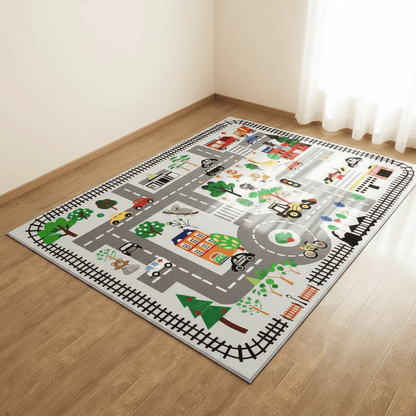 Tapis chambre d'enfant route de dessin animé