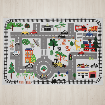Tapis chambre d'enfant route de dessin animé