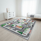 Tapis chambre d'enfant route de dessin animé