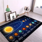 Tapis chambre enfant système solaire Aligné pour une décoration ludique