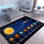 Tapis chambre enfant système solaire Aligné pour une décoration ludique