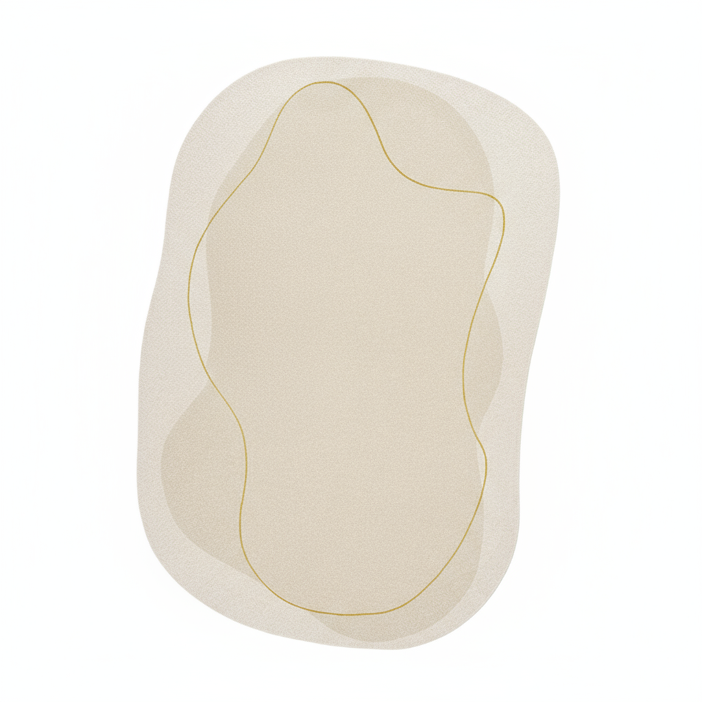 Tapis crème forme irrégulière pour salon élégant