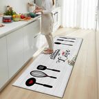 Tapis Cuisine Blanc Élégant - This Kitchen is Seasoned With Love pour un Espace Culinaires Confortable