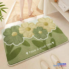 Ma boutique Vert / 40X60CM Tapis de bain antidérapant 4 fleurs