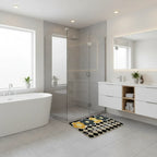 Tapis de bain antidérapant fleurs - Damier 4 Fleurs