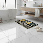 Tapis de bain antidérapant fleurs - Damier 4 Fleurs