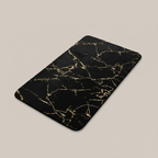 Tapis de bain antidérapant noir soyeux pour salle de bain