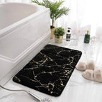 Tapis de bain antidérapant noir soyeux pour salle de bain