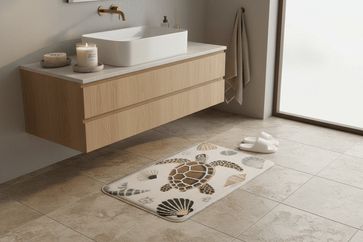 Tapis de Bain Antidérapant Tortue Absorbant | CosySol Tapis de bain