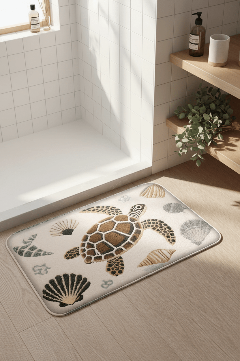 Tapis de Bain Antidérapant Tortue Absorbant | CosySol Tapis de bain