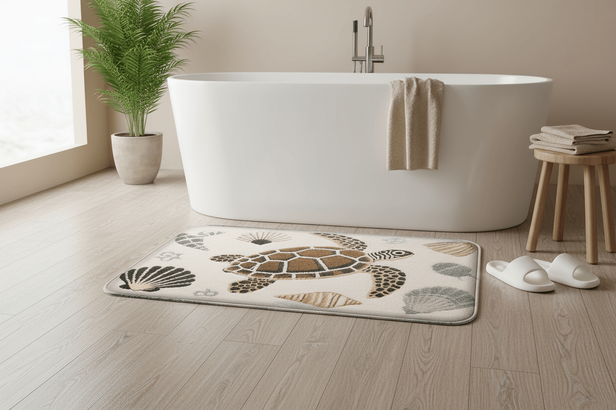 Tapis de Bain Antidérapant Tortue Absorbant | CosySol Tapis de bain