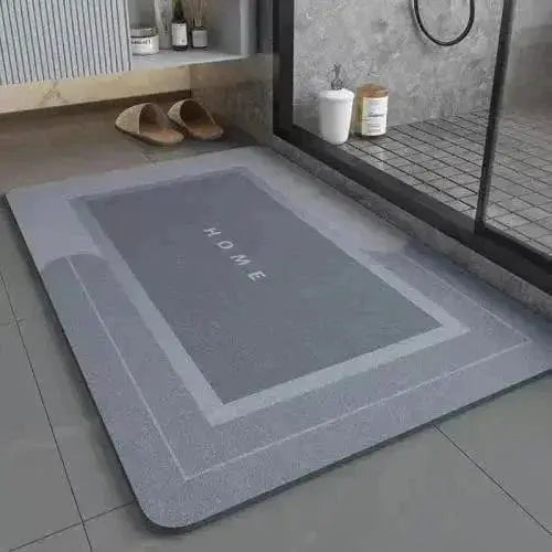 Tapis de bain bleu microfibre séchage rapide