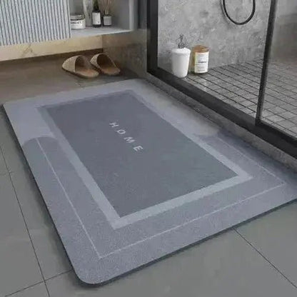 Tapis de bain bleu microfibre séchage rapide