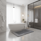 Tapis de bain bleu microfibre séchage rapide