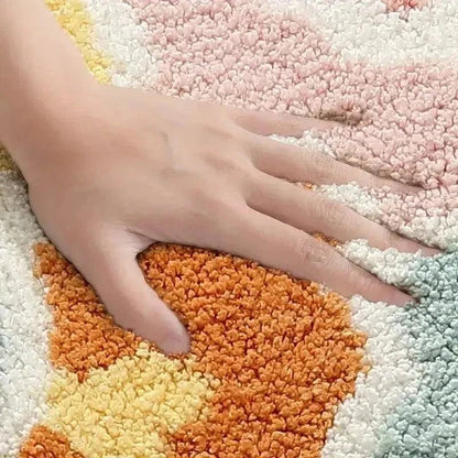 Tapis de bain floral mignon à motif floral pour salle de bain