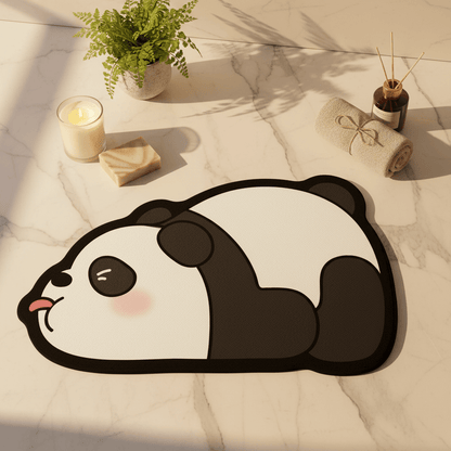 Tapis de bain panda farceur — Douceur & Bonne Humeur pour votre salle de bain