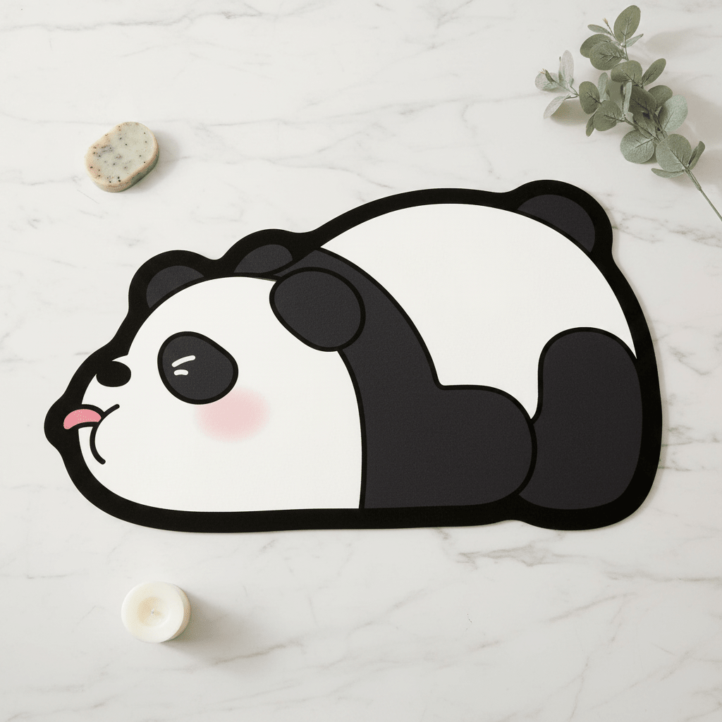 Tapis de bain panda farceur — Douceur & Bonne Humeur pour votre salle de bain