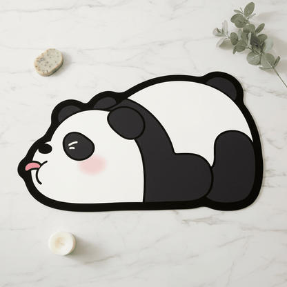 Tapis de bain panda farceur — Douceur & Bonne Humeur pour votre salle de bain