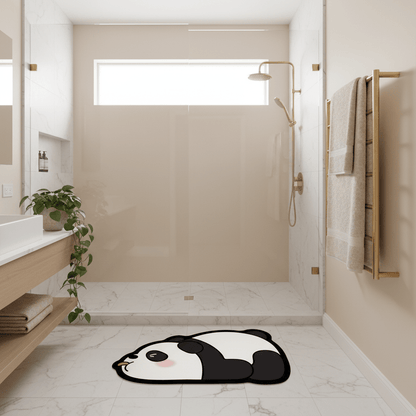 Tapis de bain panda farceur — Douceur & Bonne Humeur pour votre salle de bain