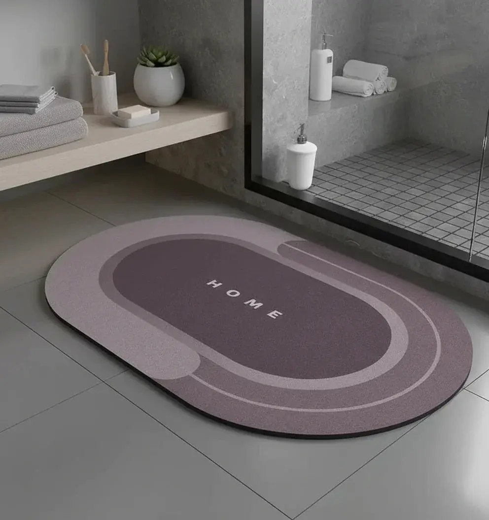 Tapis de bain séchage rapide élégant en rose | Confort et style
