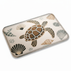 Tapis de bain tortue fond blanc avec ombres