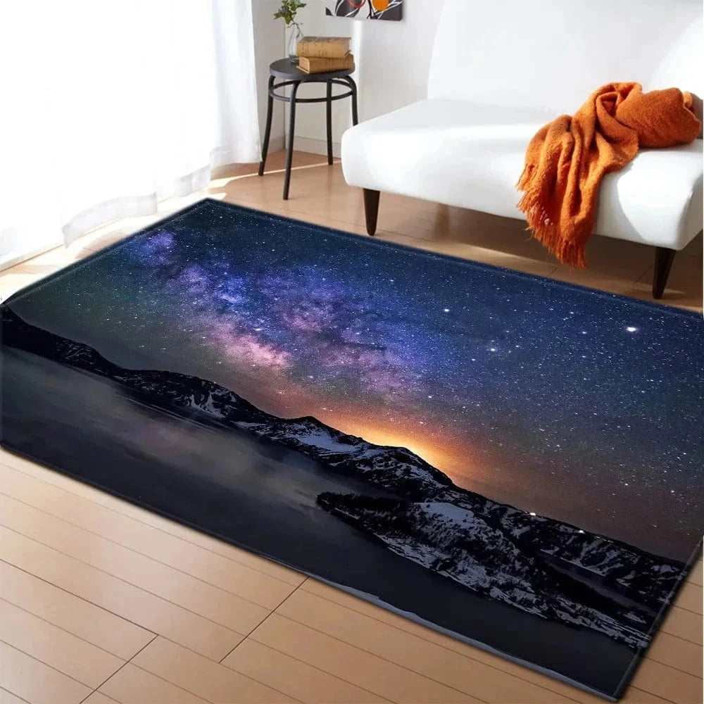 Ma boutique Bleu / 40x60cm 16x24 inch Tapis de chambre d'enfant Paysage étoilé