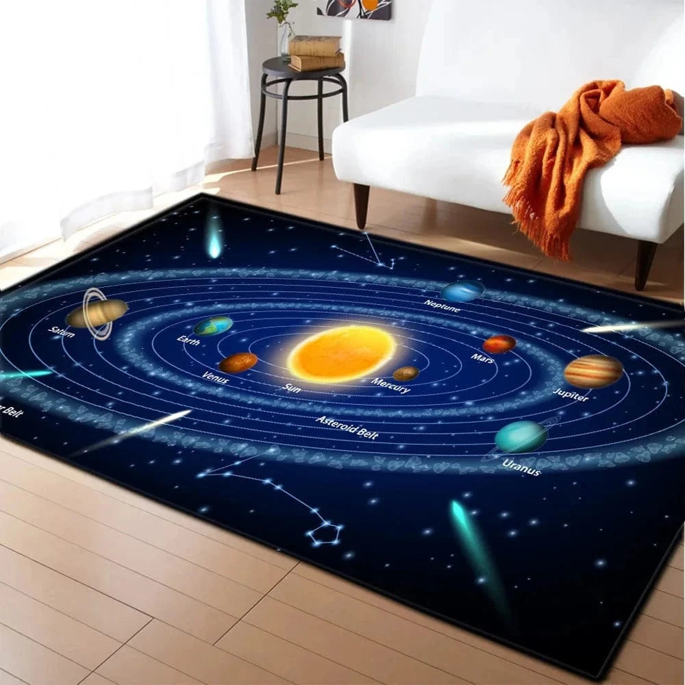 Ma boutique Bleu / 40x60cm 16x24 inch Tapis de chambre d'enfant Système solaire 3D