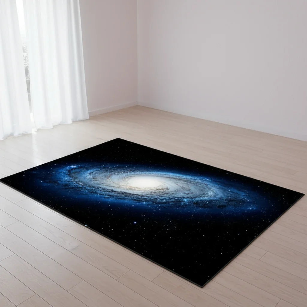 Tapis de chambre enfant galaxie 3D - Design unique et ludique pour une décoration magique Bleu / 40x60cm