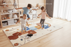 Tapis de chambre style marelle astronaute