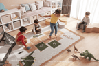 Tapis de chambre style marelle Dinosaure