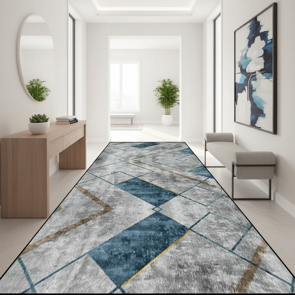 Tapis de couloir géométrique long pour une décoration moderne