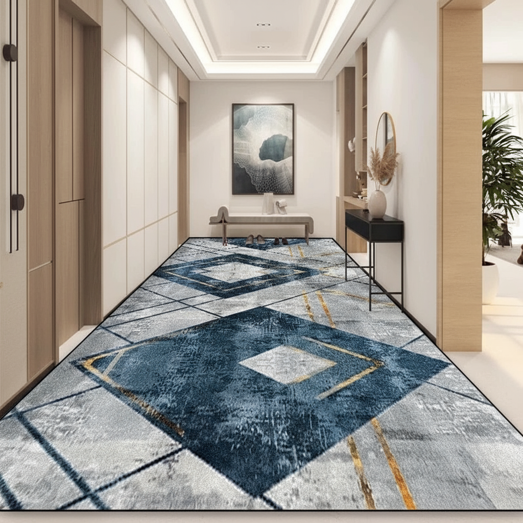 Tapis de couloir géométrique moderne pour un intérieur élégant