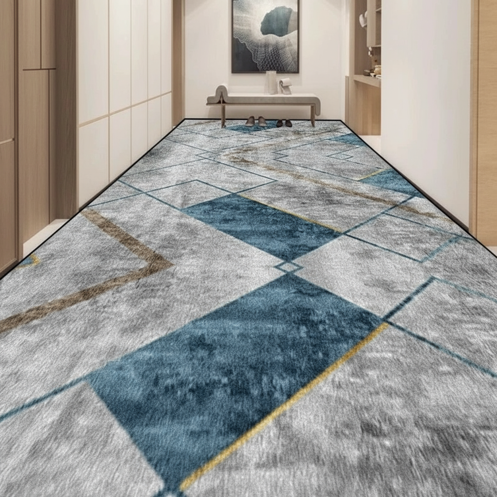 Tapis de couloir long Géométrique - survol