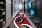 Tapis de Couloir Long Style Abstrait Géométrique