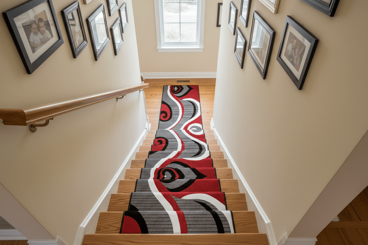 Tapis de Couloir Long Style Abstrait Géométrique