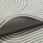 Tapis de cuisine antidérapant gris ovales à rayures – Double confort et sécurité