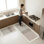 Tapis de cuisine antidérapant rectangle rayer pour un confort optimal