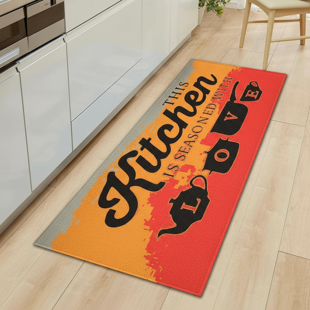 Tapis de Cuisine Élégant Saisonnière Avec Amour pour un Confort Inégalé
