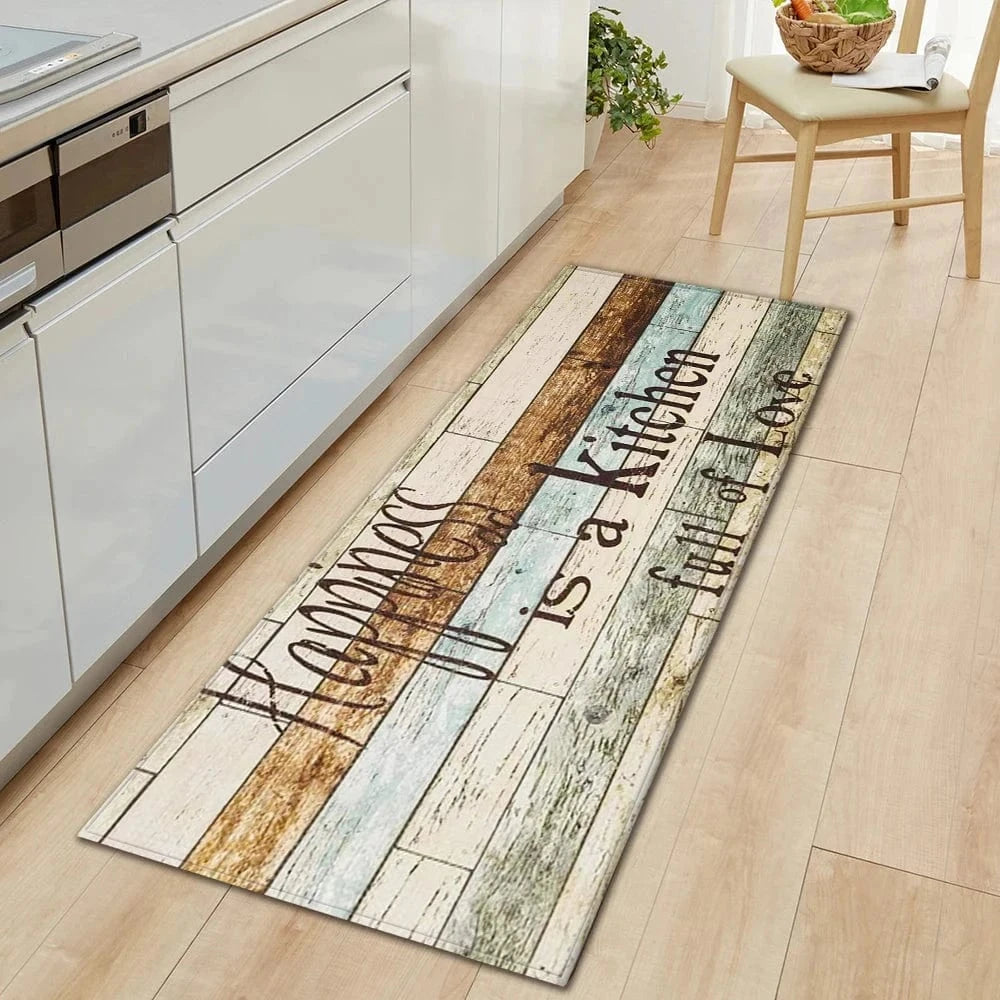 Cosysol Beige / 40cmx60cm Tapis de Cuisine Hapiness is a Kitchen Full of love
