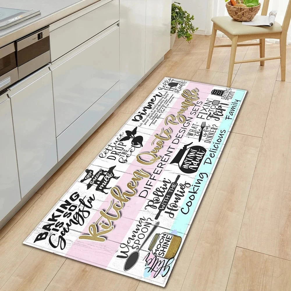 Cosysol Rose / 40cmx60cm Tapis de Cuisine Kitchen Quote Bunolle