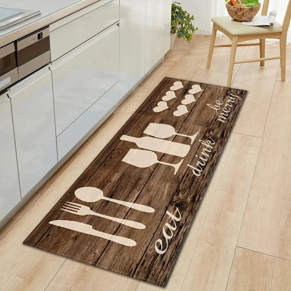 Cosysol Marron / 40cmx60cm Tapis de Cuisine Moderne EAT Drink be Merry