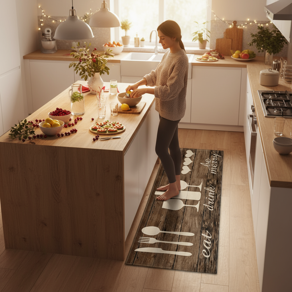 Tapis de Cuisine Moderne EAT Drink be Merry - Élégance et Confort