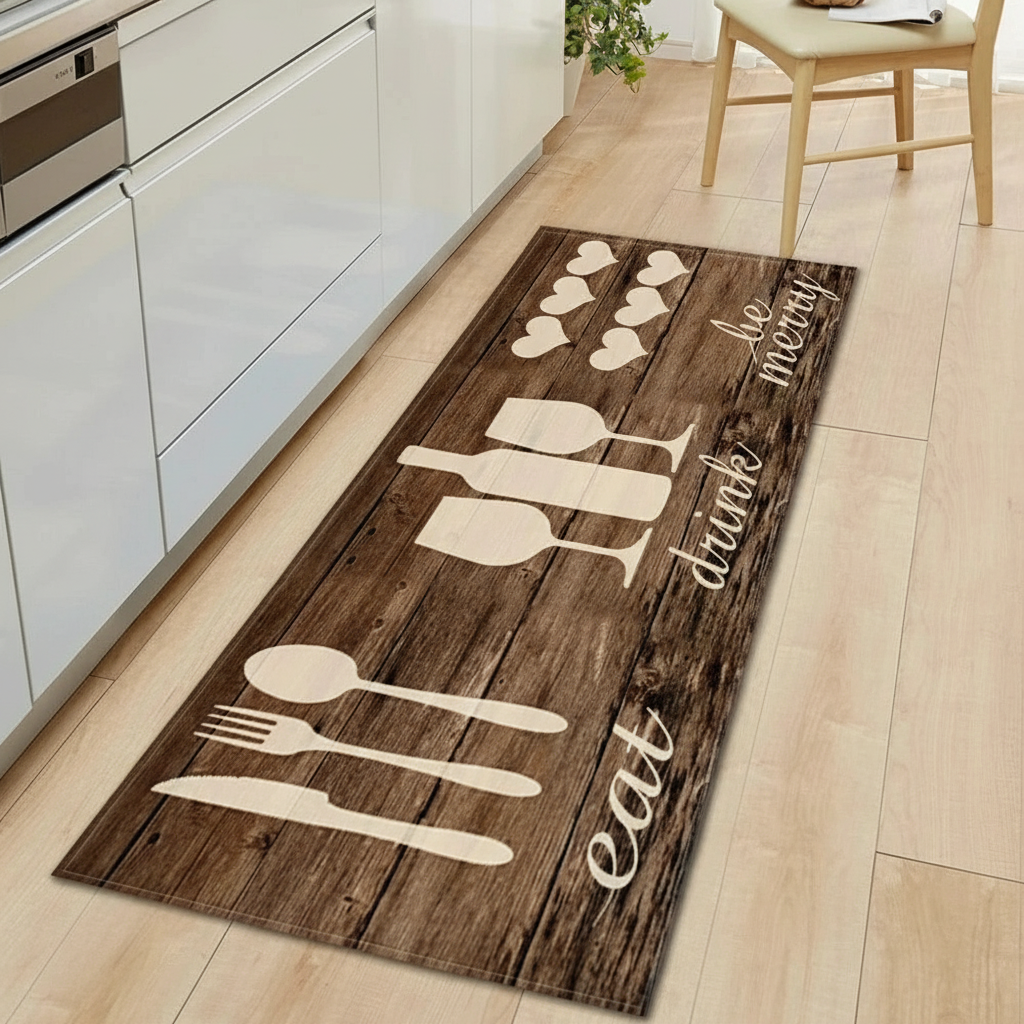 Tapis de Cuisine Moderne EAT Drink be Merry - Élégance et Confort