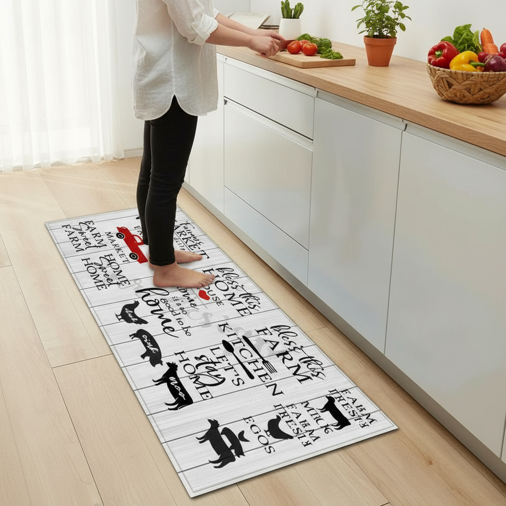Tapis de cuisine moderne Farmers Market - Élégance et fonctionnalité pour votre espace cuisine