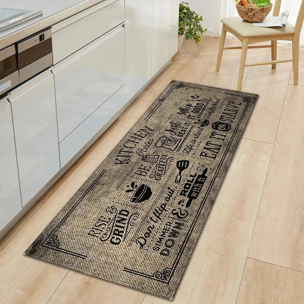 Cosysol Beige / 40cmx60cm Tapis de cuisine moderne Kitchen Rules