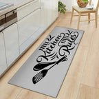 Cosysol Gris / 40cmx60cm Tapis de cuisine moderne my Kitchen my Rules Gris