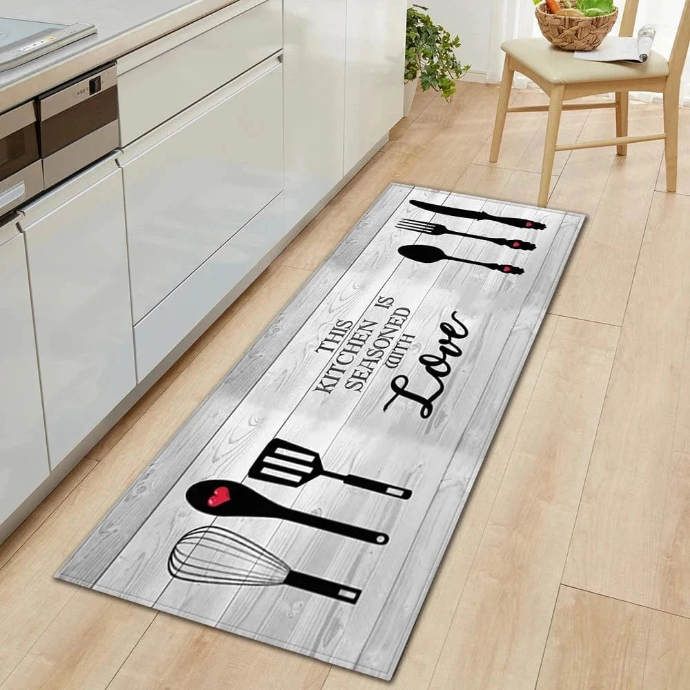 Cosysol Gris / 40cmx60cm Tapis de cuisine moderne The Kitchen Love